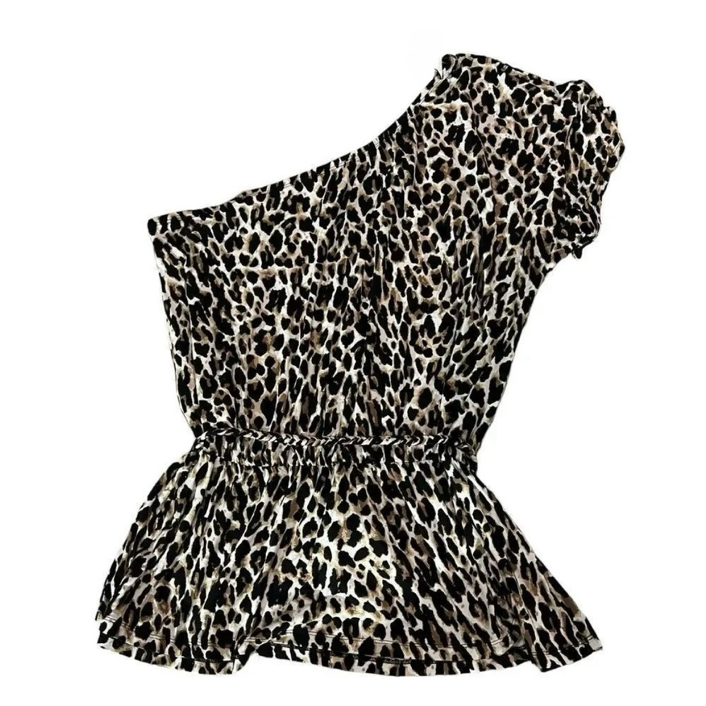 🌸HOST PICK🌸Lane Bryant Leopard Print One Shoulder Top Plus Size 26/28 - Picture 2 of 8